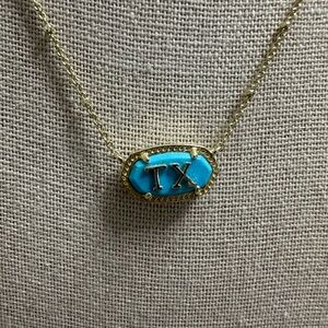 Kendra Scott adjustable Gold Necklace with Turquoise Pendant